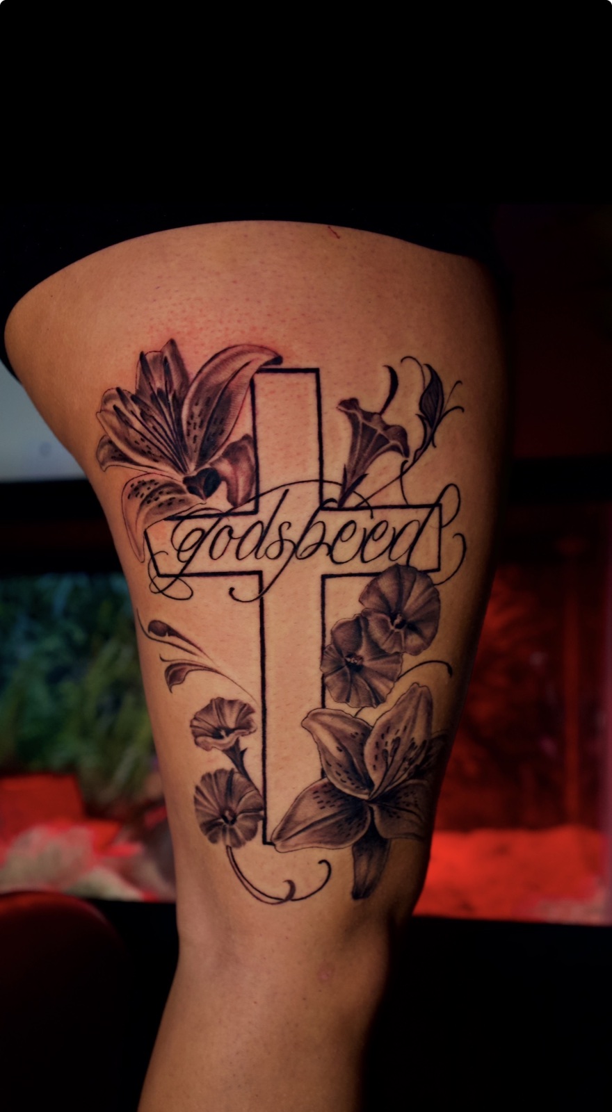 Freehand Lettering · Black & Grey · Fine Line tattoo by David