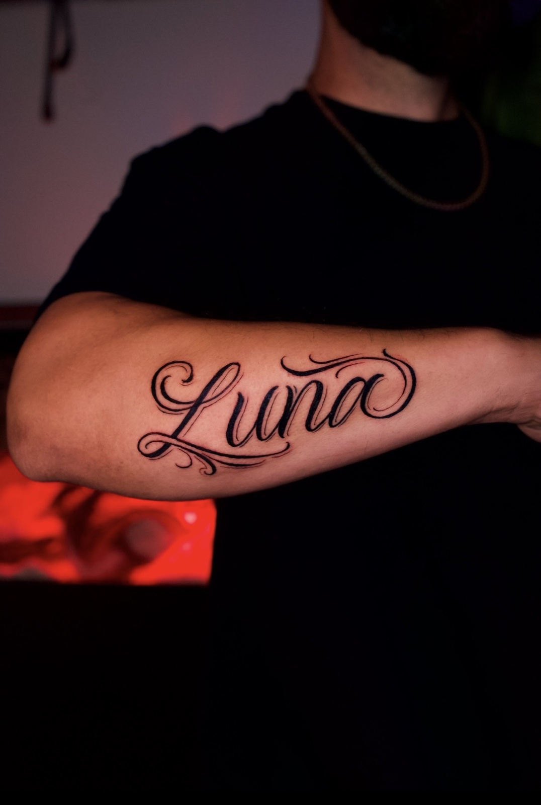 Freehand Lettering · Black & Grey · Fine Line tattoo by David