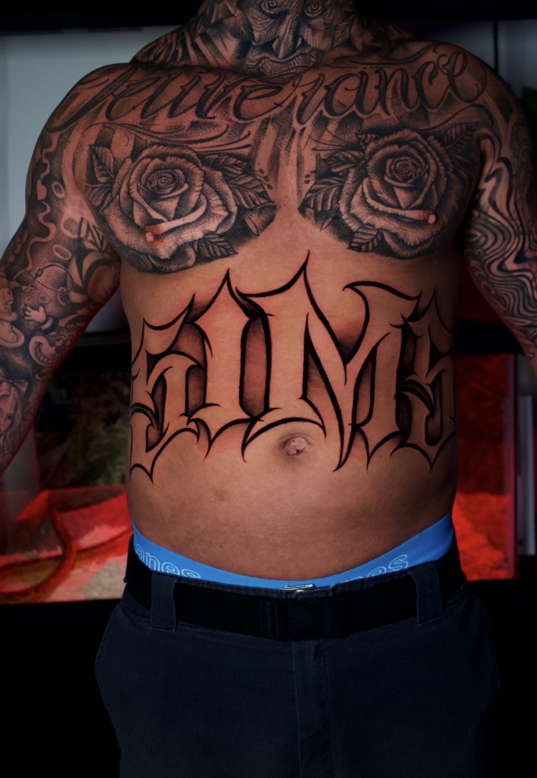 Freehand Lettering · Black & Grey · Fine Line tattoo by David