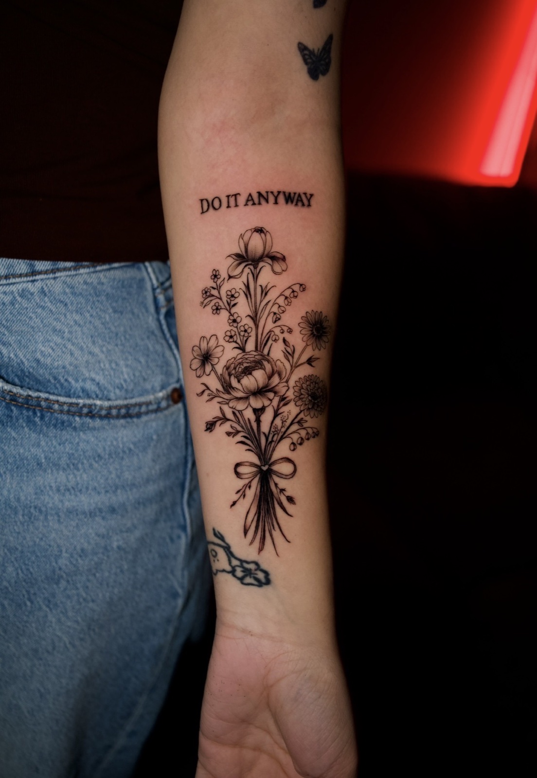 Freehand Lettering · Black & Grey · Fine Line tattoo by David