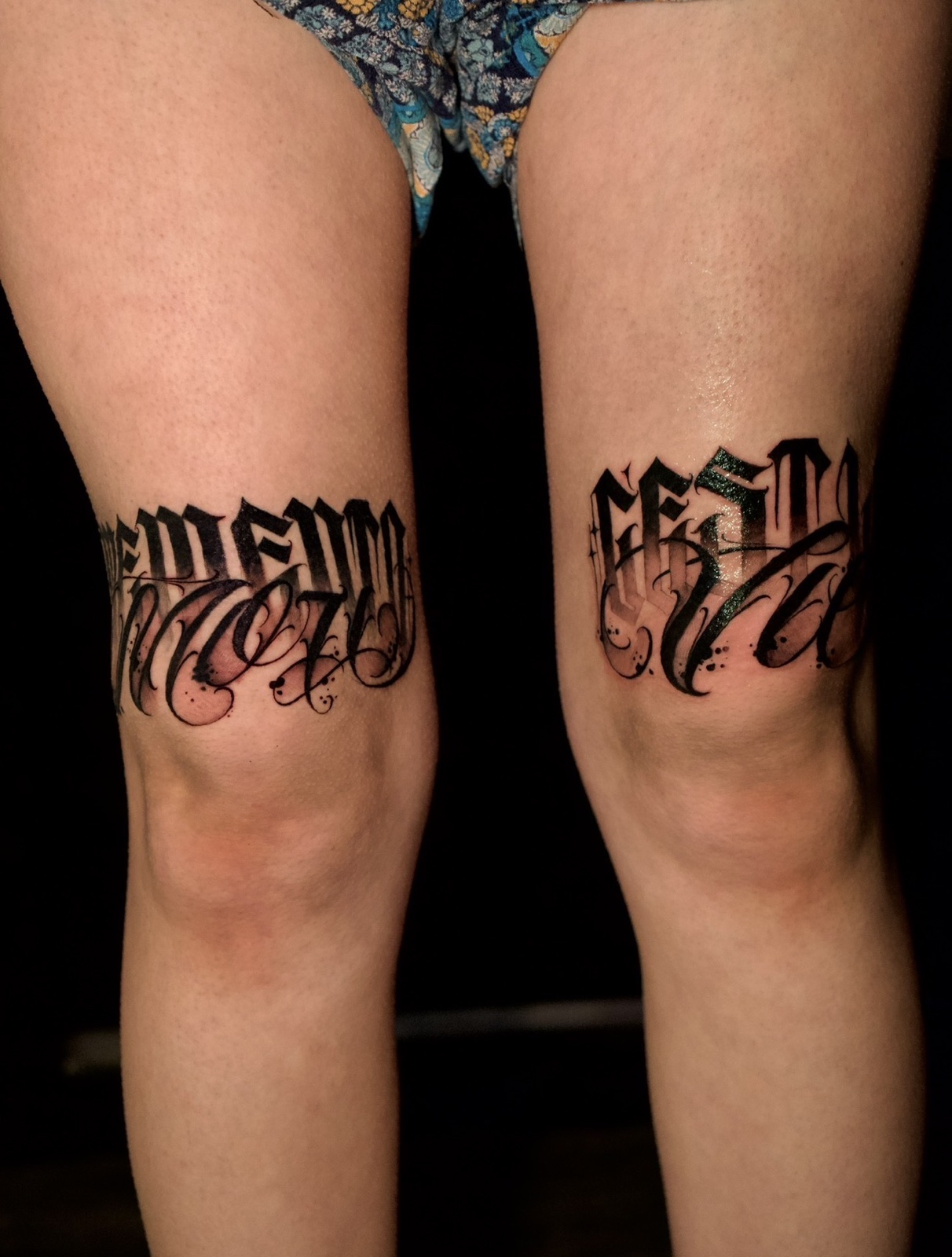 Freehand Lettering · Black & Grey · Fine Line tattoo by David
